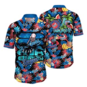 Los Angeles Dodgers Tropical Hawaiian Shirt with Pineapple Pattern