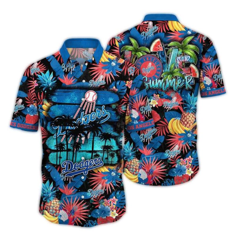 Los Angeles Dodgers Tropical Hawaiian Shirt with Pineapple Pattern