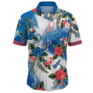 Los Angeles Dodgers Floral Hawaiian Shirt for Summer Vacation