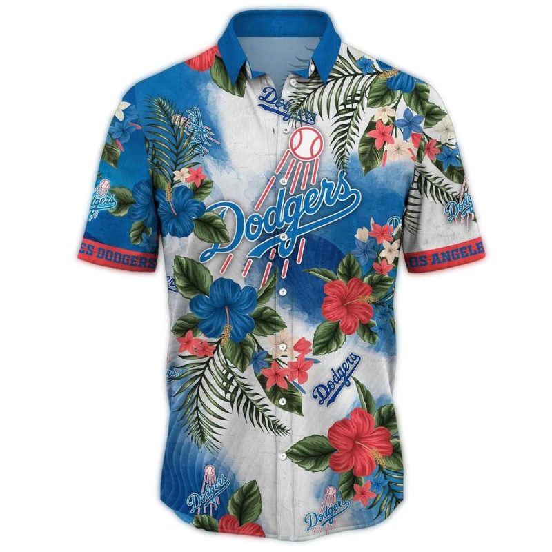 Los Angeles Dodgers Floral Hawaiian Shirt for Summer Vacation