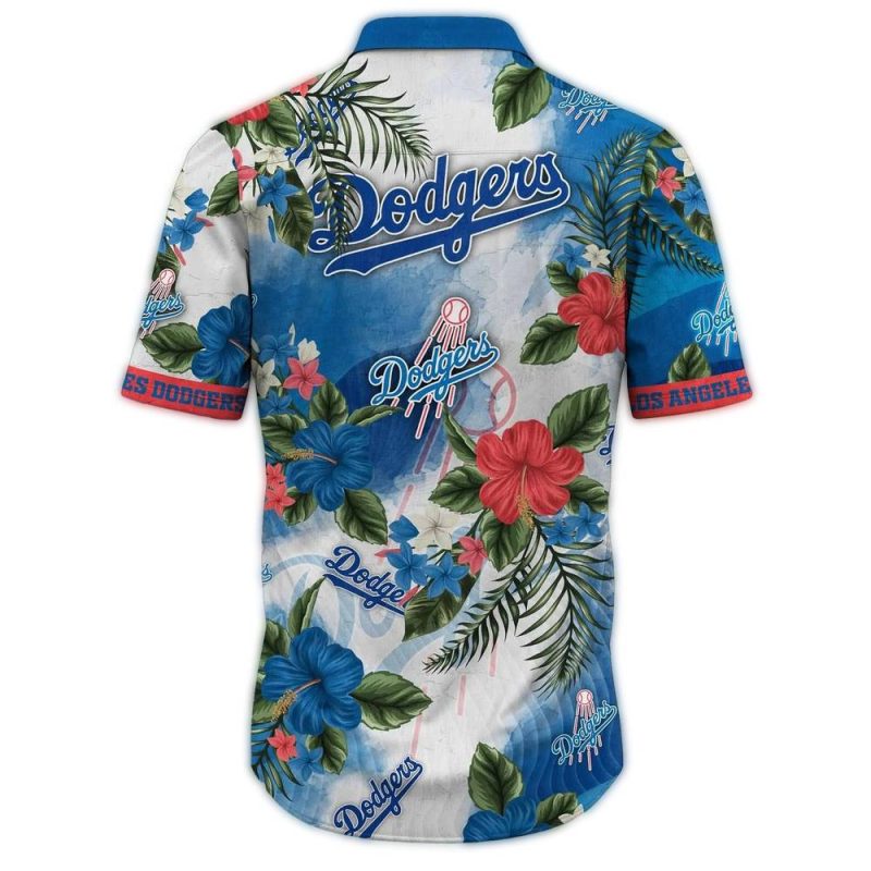 Los Angeles Dodgers Floral Hawaiian Shirt for Summer Vacation - Image 2