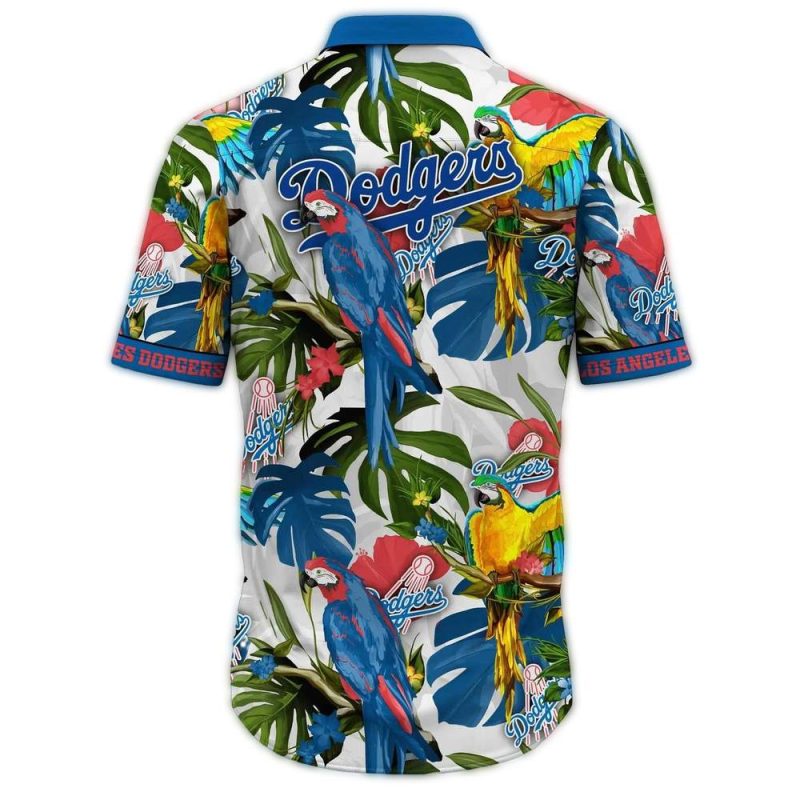 Los Angeles Dodgers Floral Parrot Hawaiian Shirt for Men
