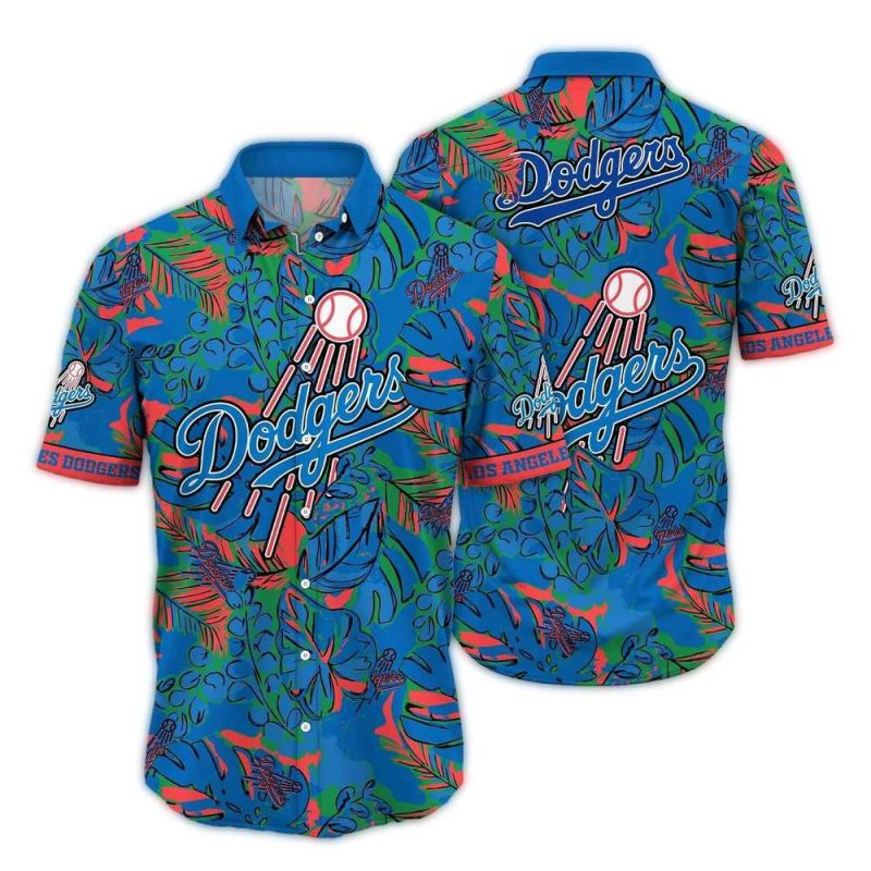 Los Angeles Dodgers Floral Tropical Hawaiian Shirt for Fans - Image 2