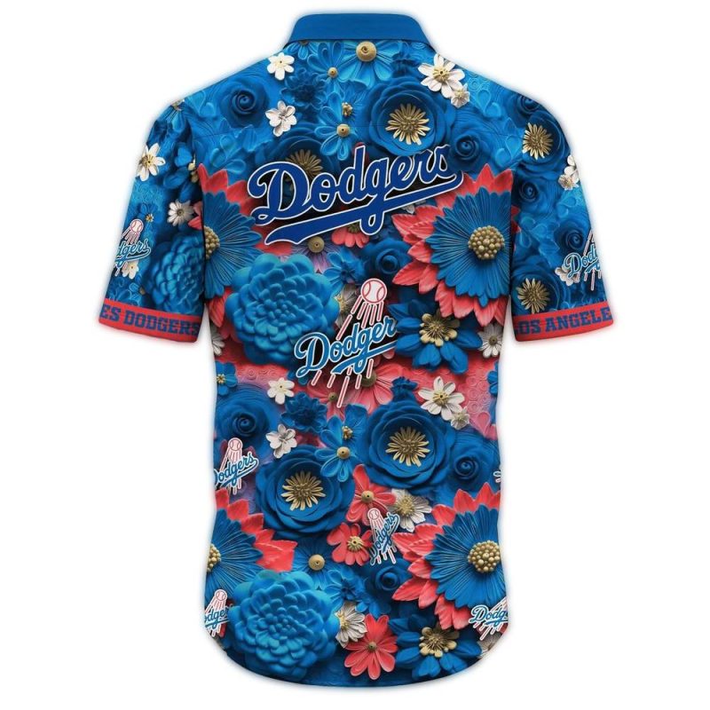 Los Angeles Dodgers Tropical Floral Hawaiian Shirt for Summer Fun