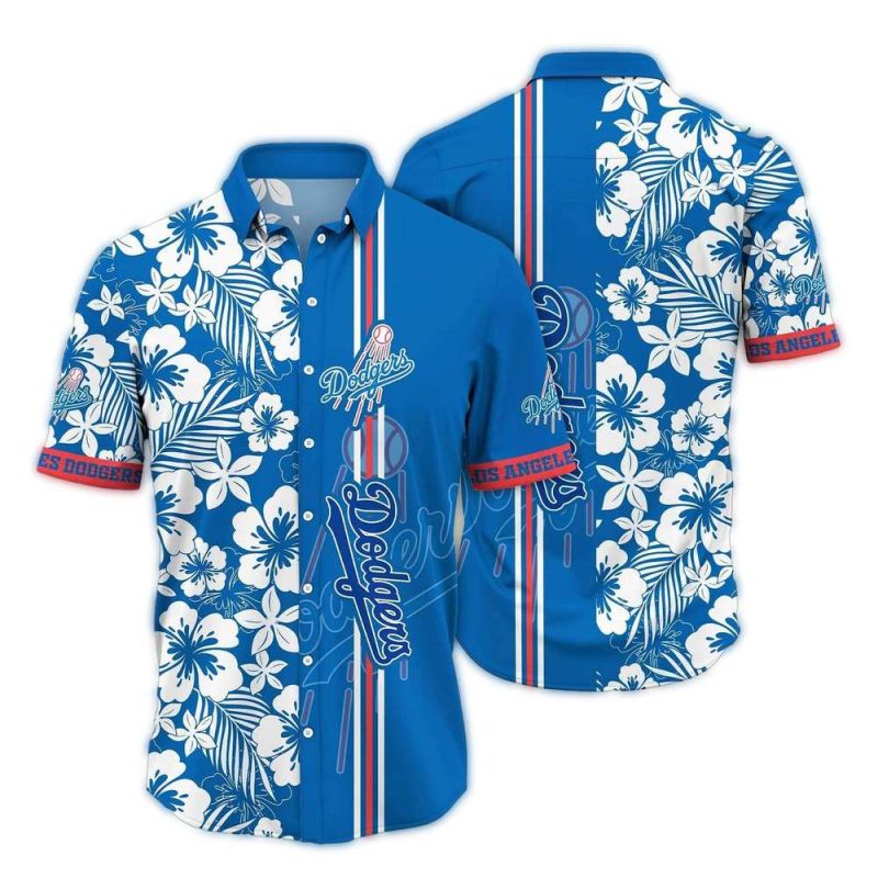 Los Angeles Dodgers Floral Heart Hawaiian Shirt for Fans