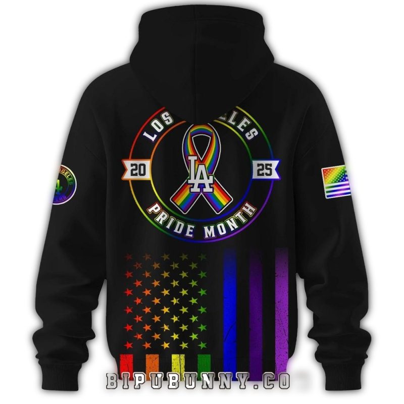 Los Angeles Dodgers LGBTQ Pride Month All-Over Print Hoodie - Image 2