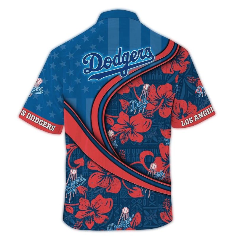 Los Angeles Dodgers Tropical Floral Hawaiian Shirt for Fans - Image 2
