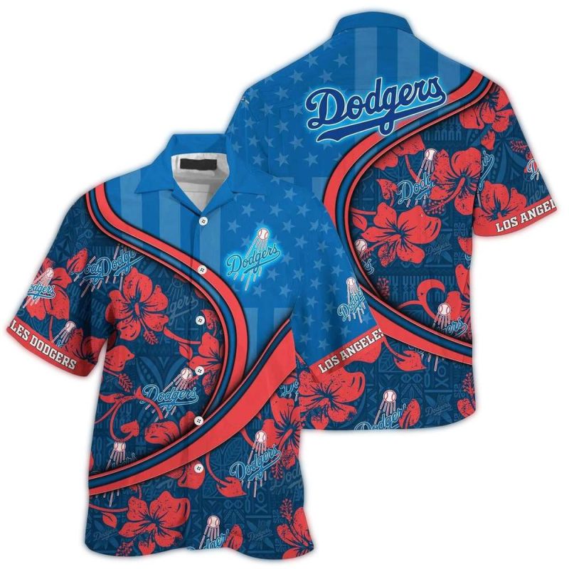 Los Angeles Dodgers Tropical Floral Hawaiian Shirt for Fans - Image 3