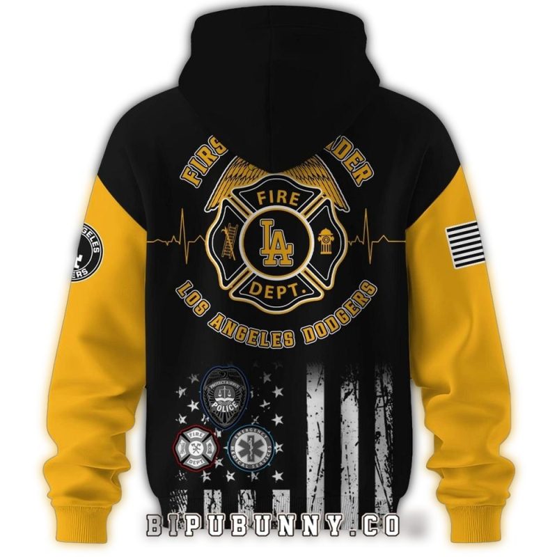 Los Angeles Dodgers First Responders Night All-Over Print Hoodie - Image 2