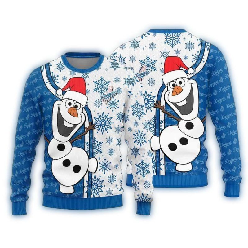 Los Angeles Dodgers Olaf Christmas Sweatshirt - Festive Ugly Sweater