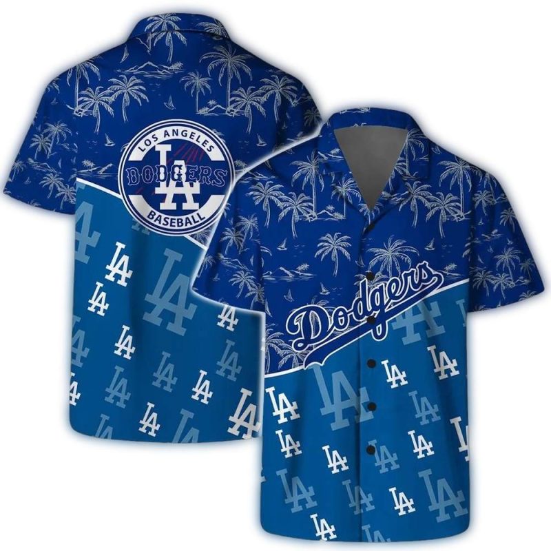 Los Angeles Dodgers Hawaiian Shirt - Palm Paradise Design - Image 3