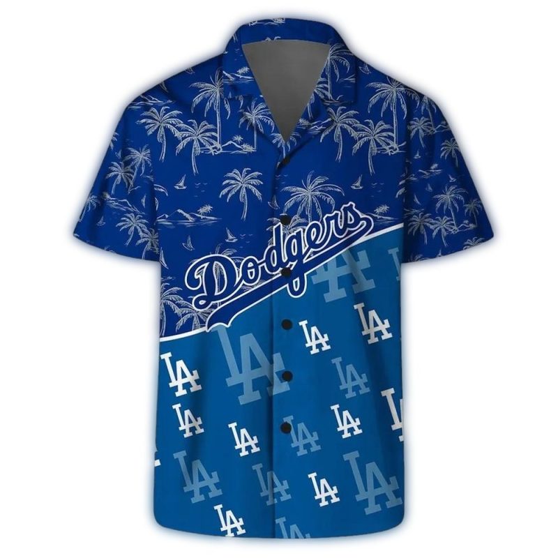 Los Angeles Dodgers Hawaiian Shirt - Palm Paradise Design - Image 2