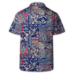 Los Angeles Dodgers Retro Hawaiian Shirt with Patchwork Design