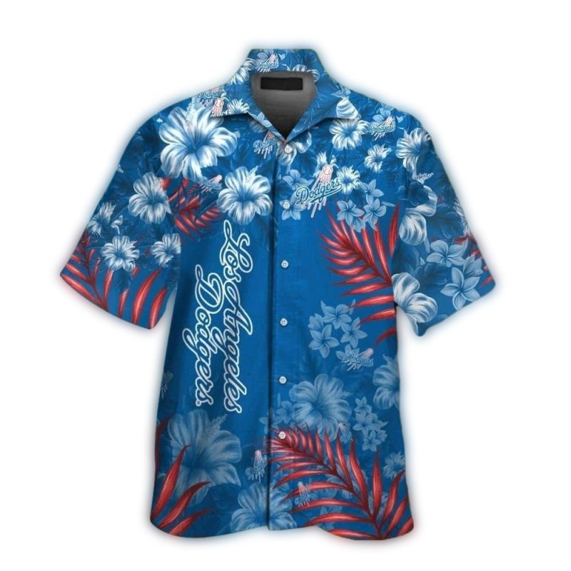 Los Angeles Dodgers Floral Hawaiian Shirt for Men and Women - Image 4