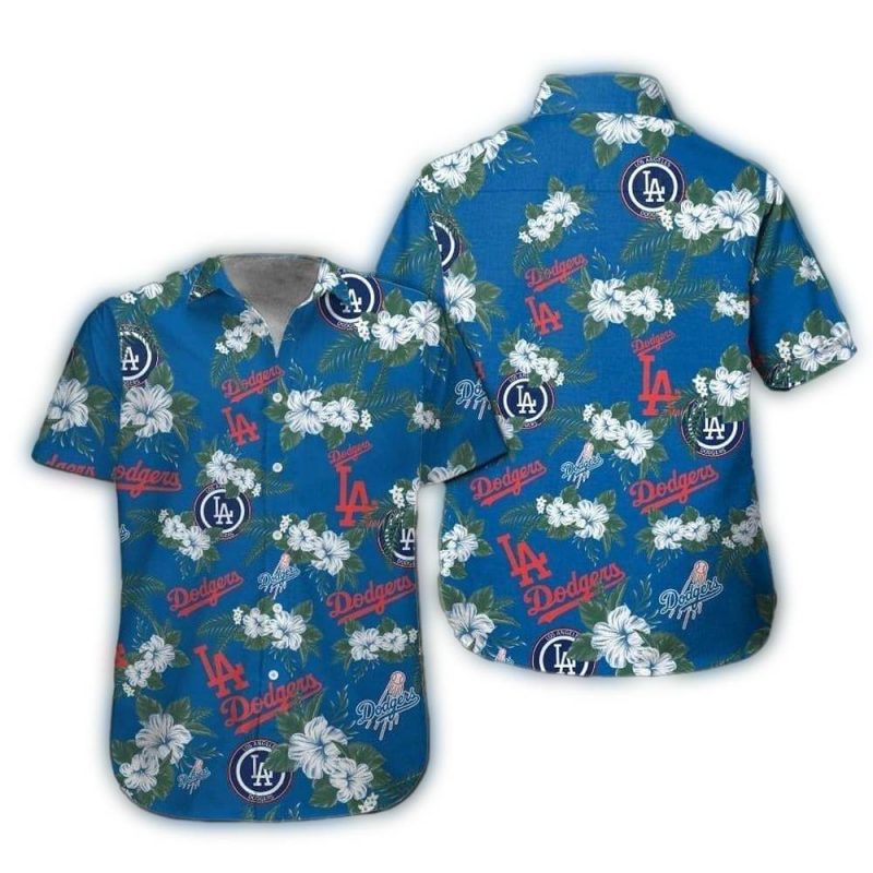 Los Angeles Dodgers Floral Print Hawaiian Shirt for Fans