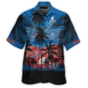 Los Angeles Dodgers Tropical Hawaiian Shirt with Sunset Coconut Design