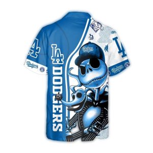 Los Angeles Dodgers Jack Skellington & Zero Hawaiian Shirt for Fans