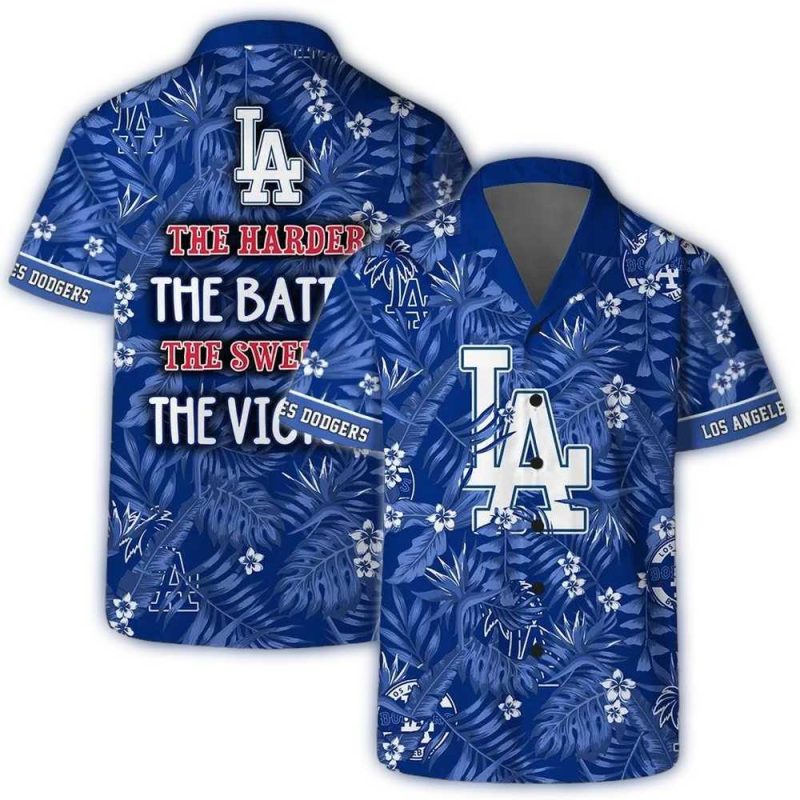 Los Angeles Dodgers Victory Hawaiian Shirt - Tropical Style Tee - Image 3