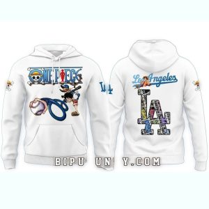 Los Angeles Dodgers x One Piece 2025 All-Over Print White Hoodie