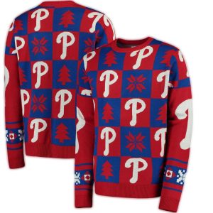 Philadelphia Phillies Ugly Sweater with Patches - Cozy Team Apparel