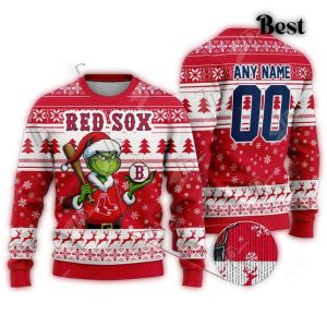 Boston Red Sox Grinch Christmas Ugly Sweater for Holiday Cheer