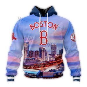 Personalized and Number Boston Red Sox Special Cityscape All Over Print Hoodie