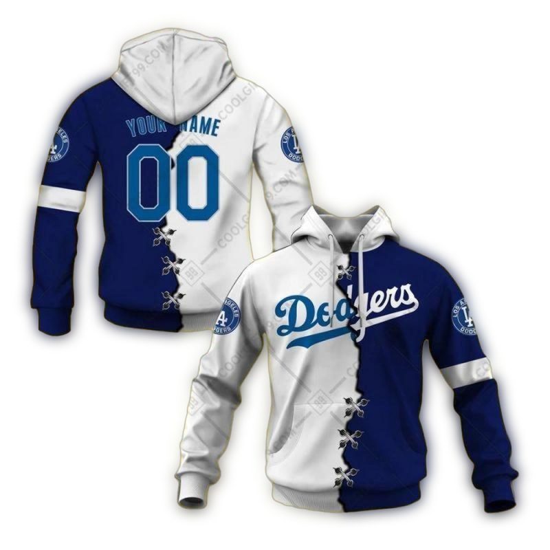 Custom Los Angeles Dodgers All Over Print Hoodie with Name & Number