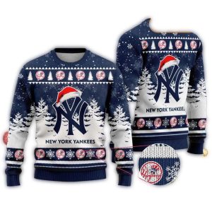 New York Yankees Christmas Ugly Sweater With Logo Design