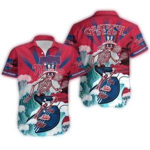 Philadelphia Phillies Grateful Dead Surf Style Hawaiian Shirt for Fans