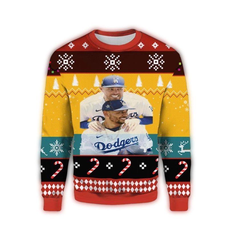Mookie Betts & Freddie Freeman Dodgers Christmas Ugly Sweater for Fans