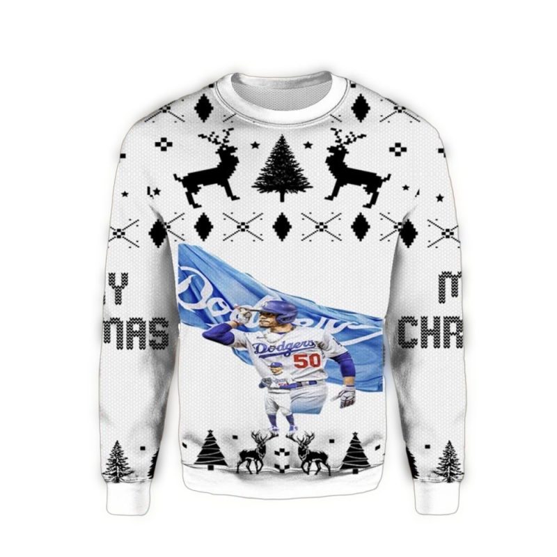 Mookie Betts LA Dodgers Ugly Christmas Hoodie for Holiday Cheer