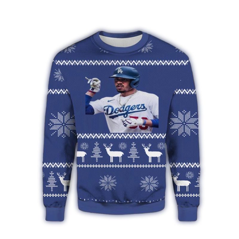 Mookie Betts LA Dodgers Ugly Christmas Sweater for Fans