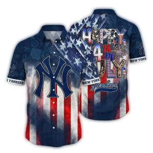 New York Yankees 4Th Of July Hawaiian Shirt - Patriotic Summer Style