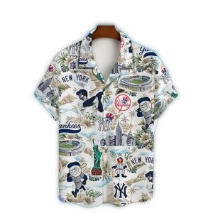 New York Yankees Baseball Print Hawaiian Shirt For Fans