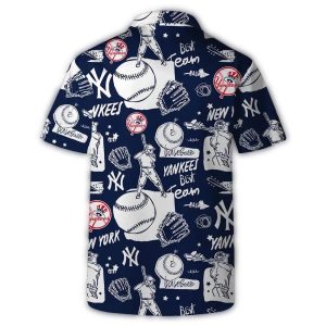 New York Yankees Baseball Sketch Hawaiian Shirt For Fans And Enthusiasts
