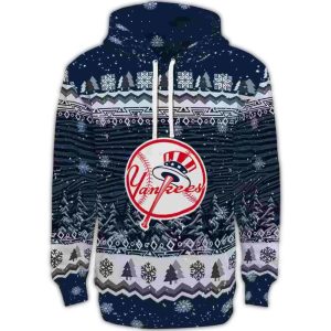 New York Yankees Christmas Trees All Over Print Hoodie For Fans
