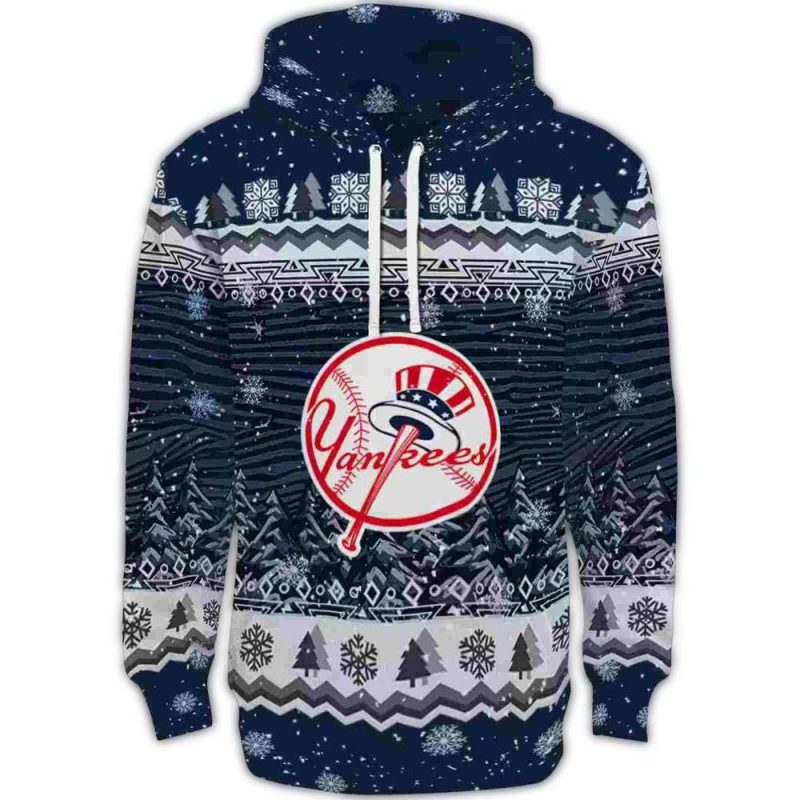 new york yankees christmas trees navy hoodie best selling