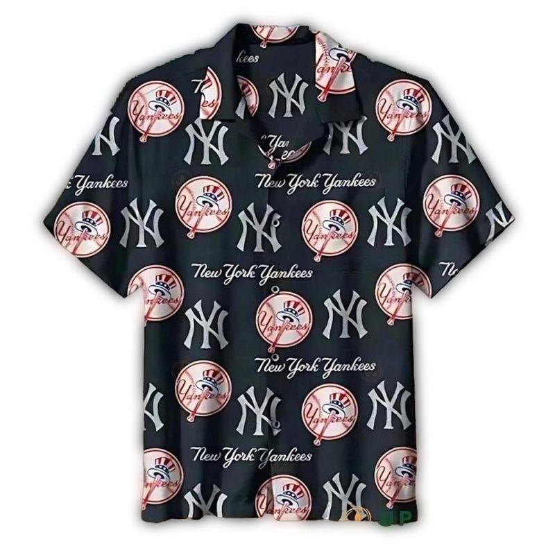 new york yankees classic emblem hawaiian shirt