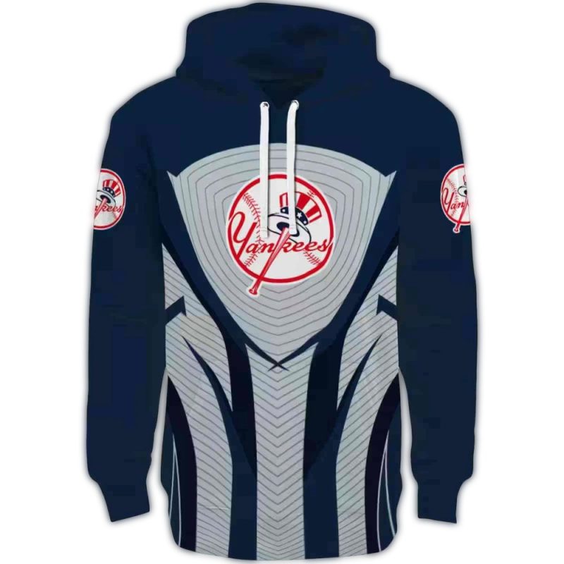 new york yankees concentric lines navy black hoodie best selling