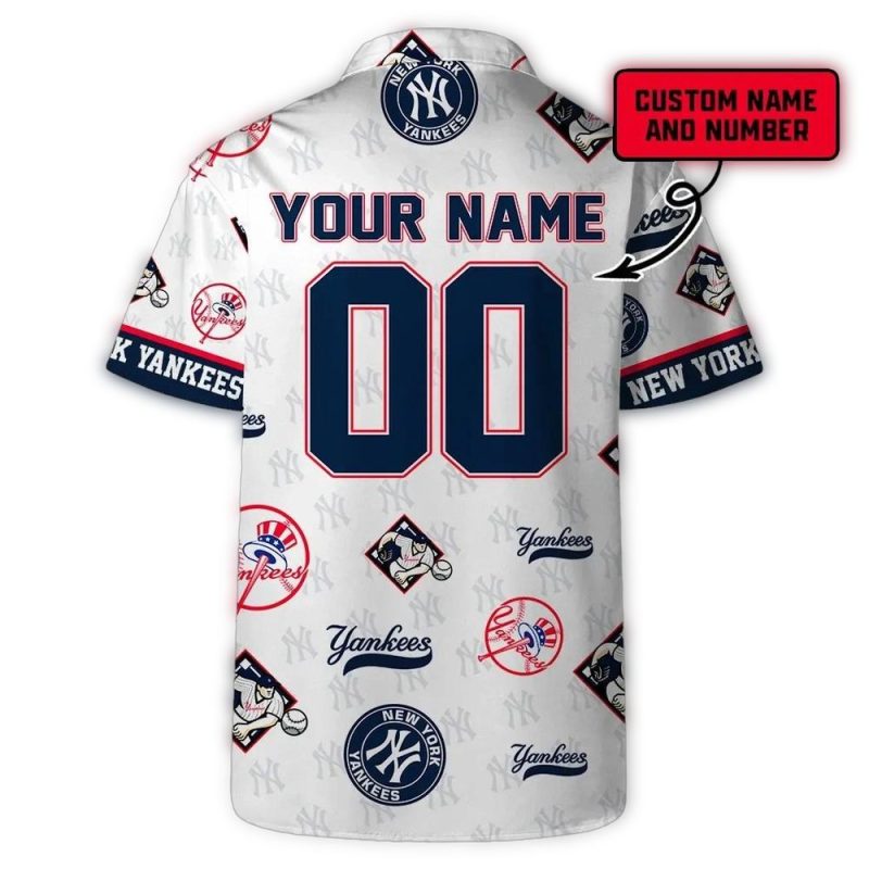 new york yankees custom fan hawaiian shirt back