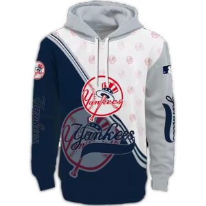New York Yankees Diagonal Stripe All-Over Print Hoodie For Fans
