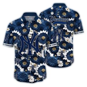 New York Yankees Floral Paradise Hawaiian Shirt For Men And Women