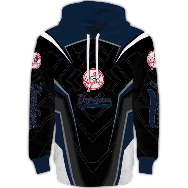 new york yankees futuristic pattern navy black hoodie best selling