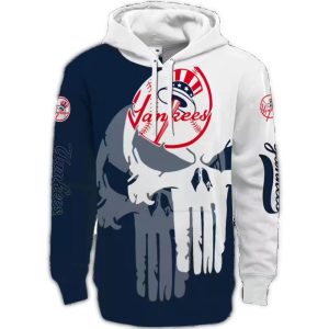 New York Yankees Graphic Punisher All-Over Print Hoodie For Fans