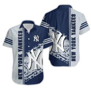 Vintage New York Yankees Grunge Hawaiian Shirt For Casual Style