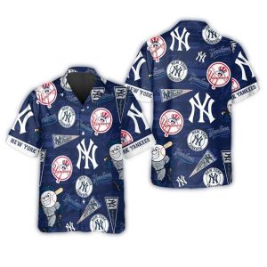 New York Yankees Heritage Icons Tropical Hawaiian Shirt For Fans