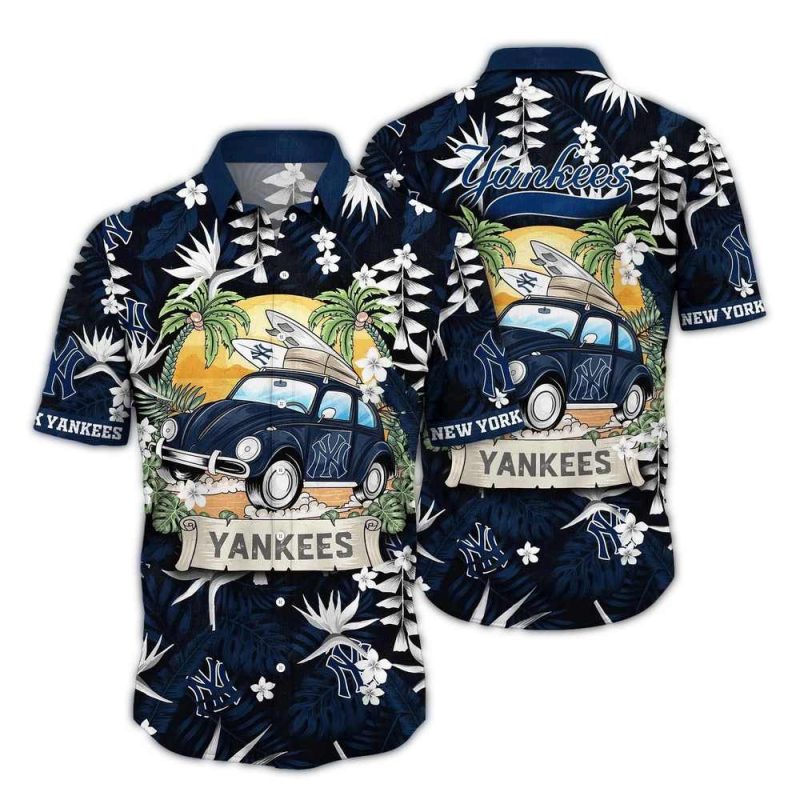 new york yankees mlb hawaiian shirt beach daystime aloha shirt 1900 fnnog