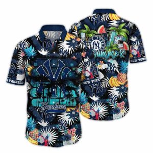 New York Yankees Tropical Pineapple Hawaiian Shirt For Beach Days