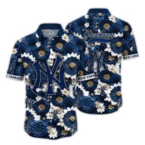 New York Yankees Floral Blossom Hawaiian Shirt For Men And Women