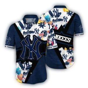 New York Yankees Pineapple Leaf Hawaiian Shirt – Tropical Style For Fans
